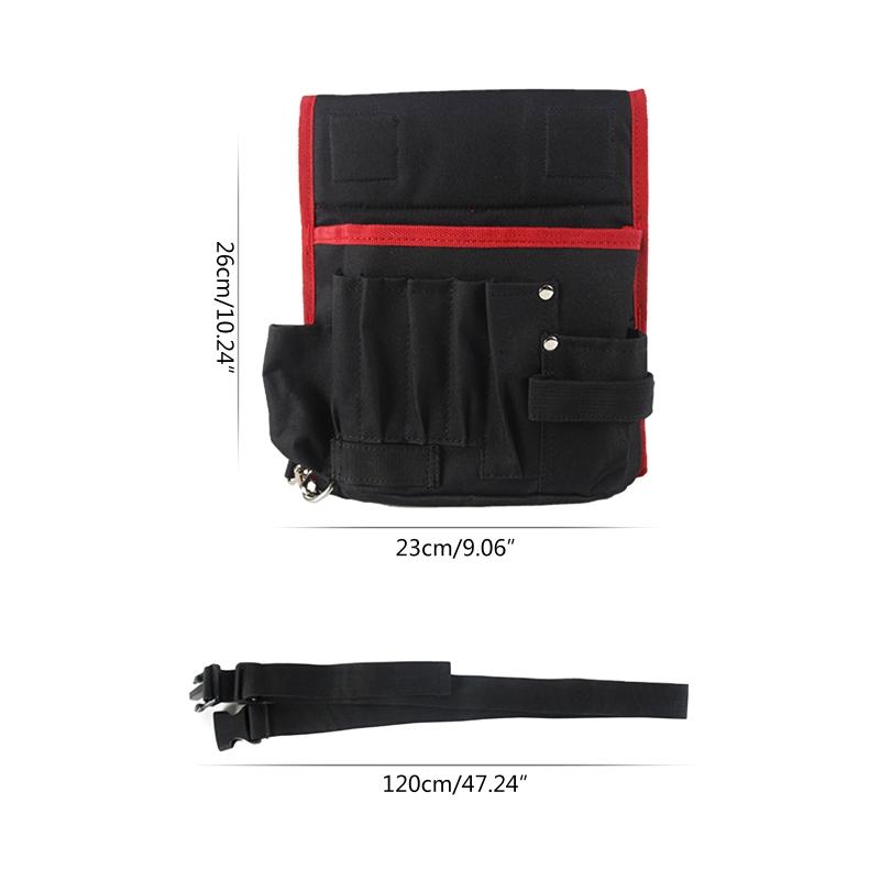 Wrapping Tool Pouch with Belt Waist Oxford Small Tool Organizer Tool Bag Utility Gadget Tool Holder with Multi Pockets