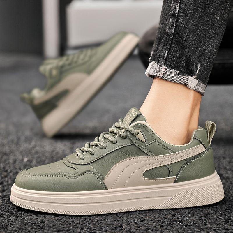 Męskie Buty Wiosna i Jesień Outdoorowe Modne Sneakersy 2024 Nowa Trendy Marka Koreańskie Casualowe Sneakersy Młodzieżowe Skórzane Buty Sportowe