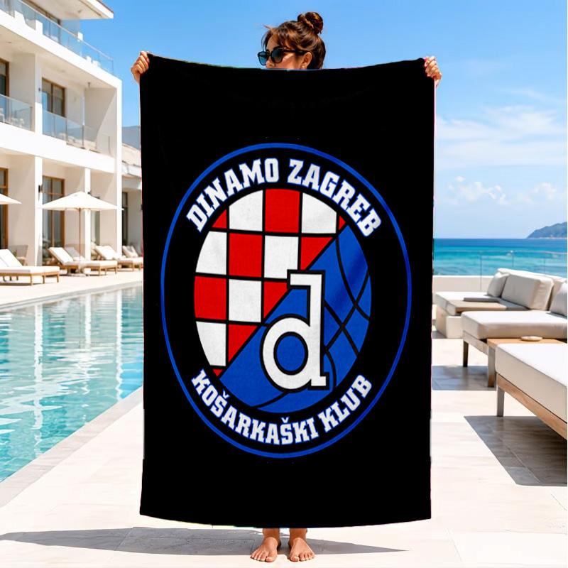 Asciugamano da Spiaggia Dinamo Zagabria Basket, Asciugatura Rapida, Facile da Curare, Adatto Sia per il Fitness che per le Vacanze al Mare, Essenziale Sportivo
