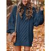 Women's Sweater Dress, Women's Long Sleeve Crew Neck Textured Knitted Dresss