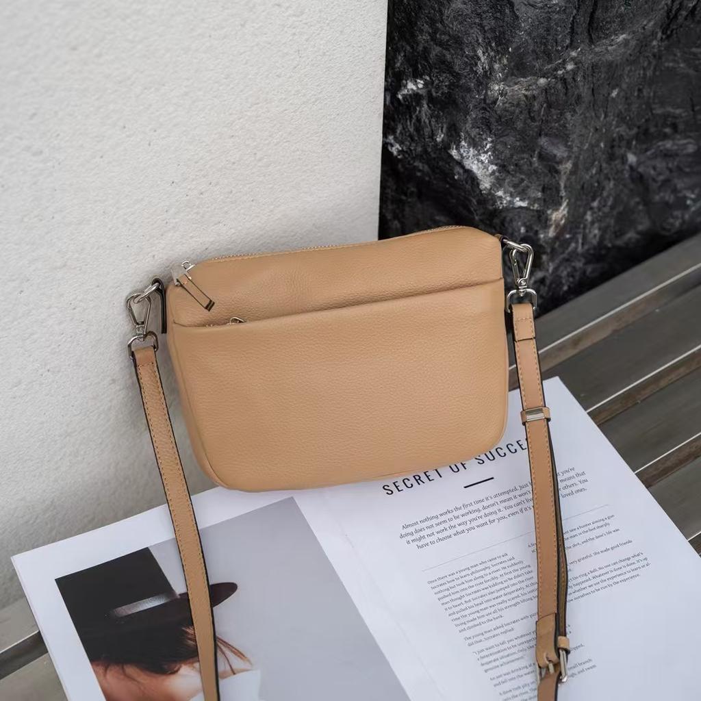 Geantă Crossbody din Piele Top-Grain pentru Femei 2026: Geantă mică de umăr convertibilă, Organizator esențial pentru navetă, Se potrivește pentru Phe