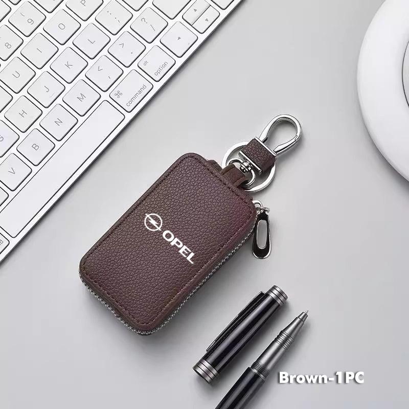 Portfelik na klucze z logo samochodu Skórzana torba do przechowywania kluczy Etui na klucze zapinane na zamek Błyskawiczny Akcesoria do Opel Insignia Astra G J F K Vectra C H Corsa C B D
