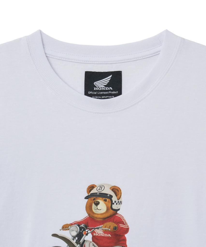 PHYPS MOTORCYCLE Offroad Bear Short Sleeve White