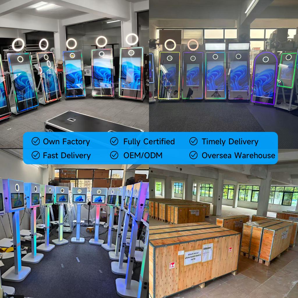 Mirror Photobooth 32/43 Inch Touch Screen Selfie Digital Magic Mirror Photo Booth Machine Compatible With Camera and Printer