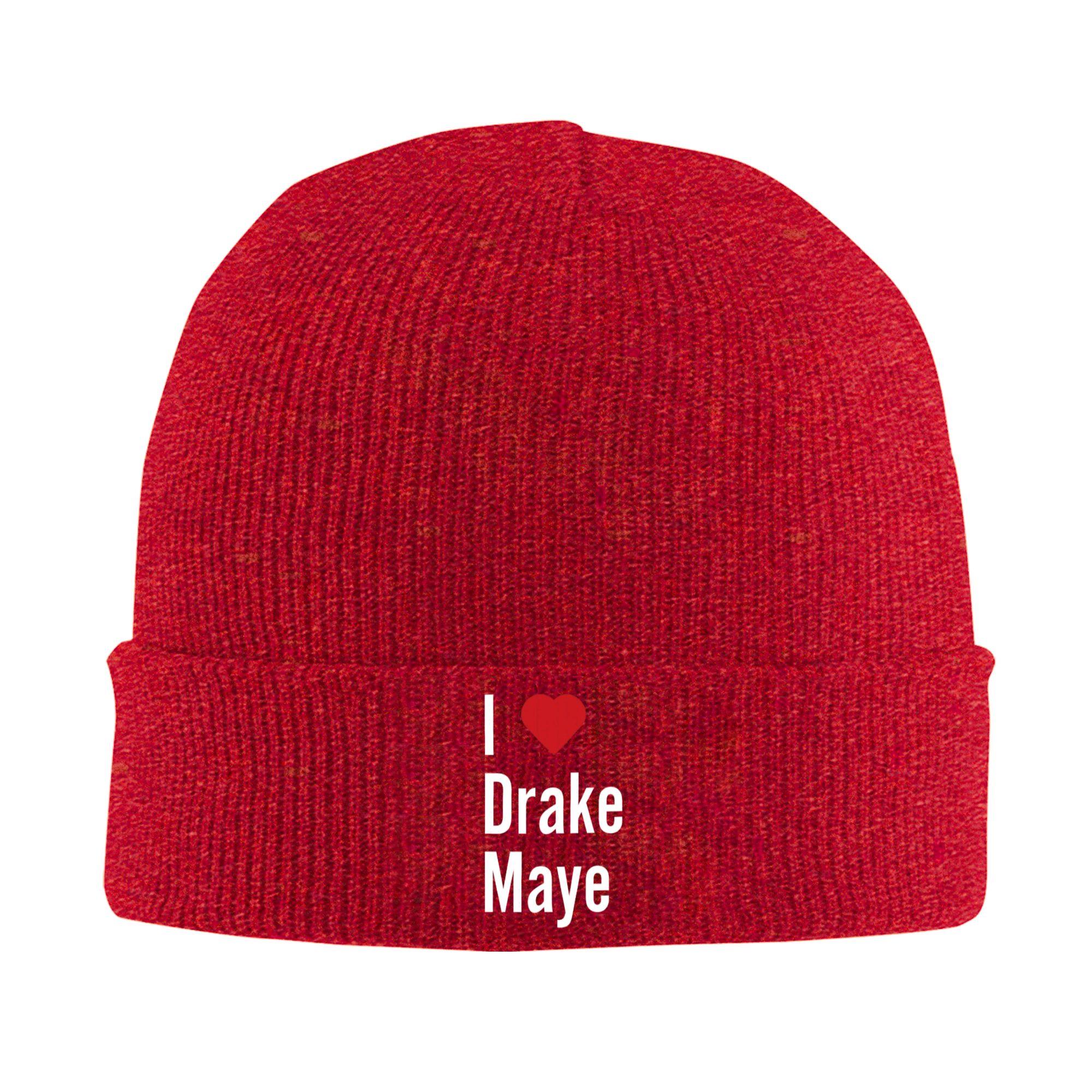 Unisex Women Unisex I love Drake Maye I heart Drake Maye Beanie Hats  Vintage Knit Hat Spring Hippie Caps Graphic Warm Bonnet Hats One Size