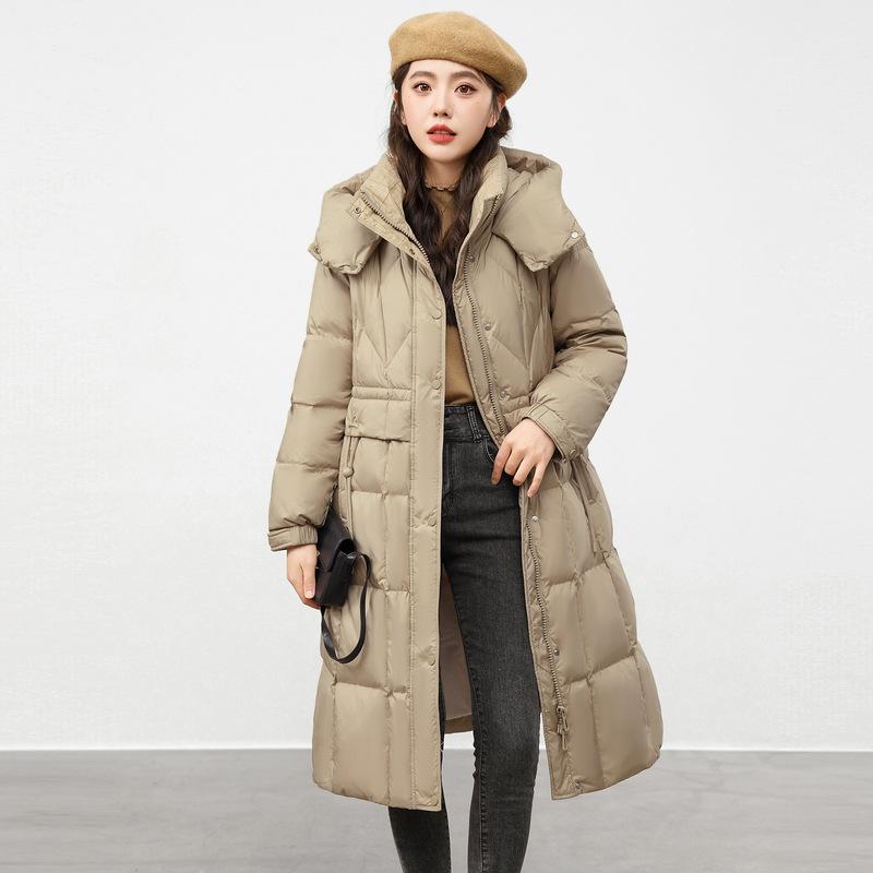Down Cotton Jacket for Women Long Winter New Fashionable and Fashionable Mother Suit Thickened Warm Hooded Cotton Jacket