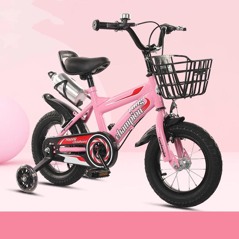 Children Toddler Bicycle Multiple Sizes Boys Girls Adjustable Height Detachable Basket Kid Bike For 2-7 Years Old Outdoor Use