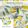 Zitronenfrucht Duschvorhang - Gelbe Zitrone Grüne Blätter Pflanze Floral Modern Natur Stoff Tuch Bad Duschvorhang
