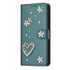 Small fresh diamond double-layer love flower suitable for Huawei Honor 600 Lite solid color leather pattern card leather case