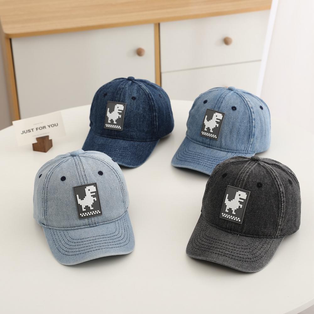 Digital Dinosaur Embroidered Children's Water-resistant Baseball Cap - Fashionable, Adjustable, Classic and Versatile Hat