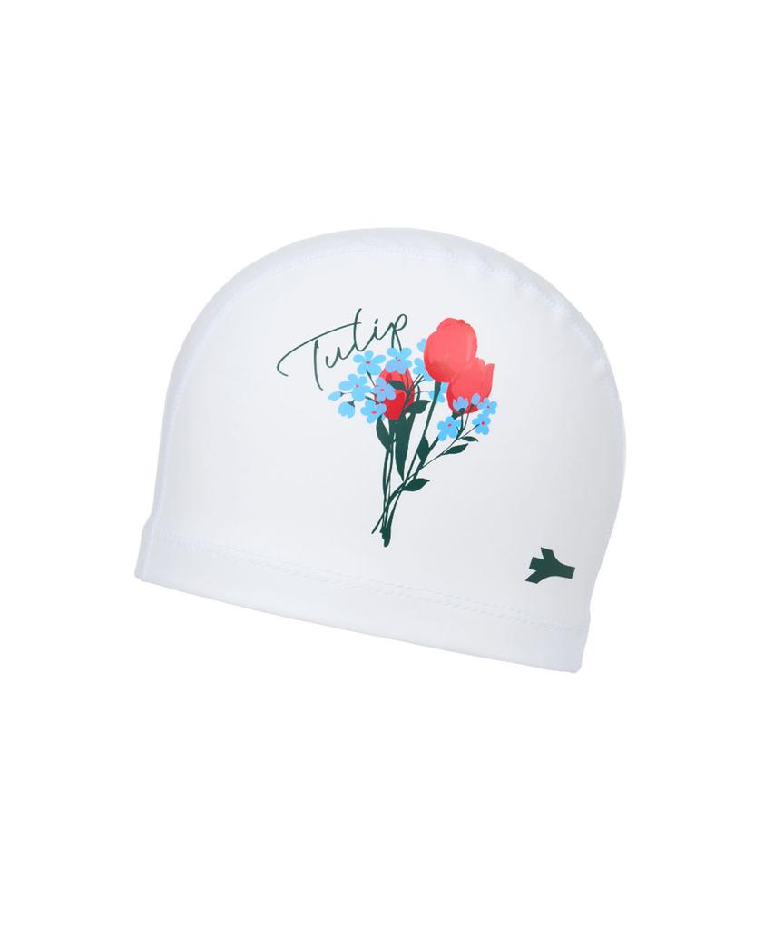 Lenomasuyeongbog Supplies Adult Tulip Pu Swim Cap White Ro-Rc2E015-Wh