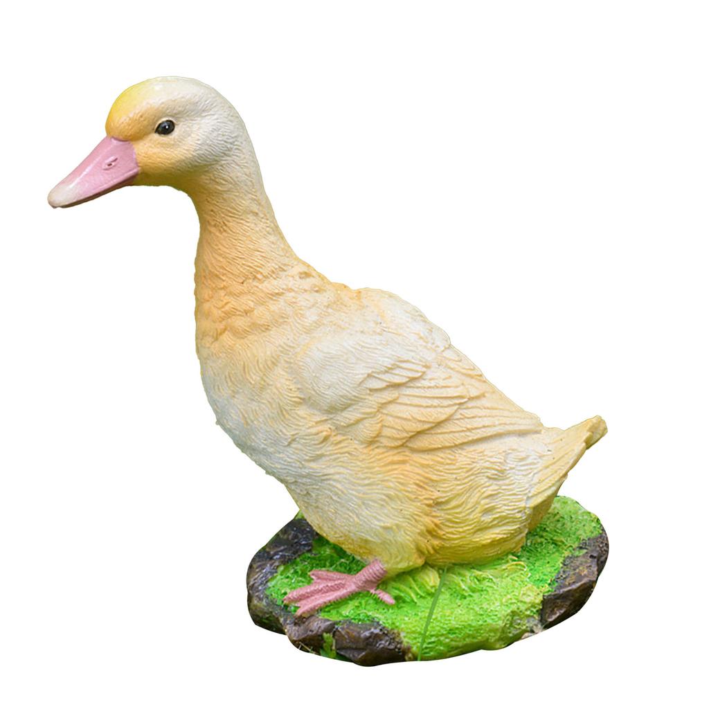Duck Ornament Simulation Resin Landscape Duck Statue Weather Resistant Vivid Cute Animal Sculpture