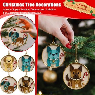 Christmas Tree Decorations, Christmas Tree Pendants, Acrylic Puppy Pendant Decorations, Suitable For Christmas House Decoration