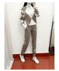 European Style Women's Casual Plaid Knit Sweater Two-Piece Set