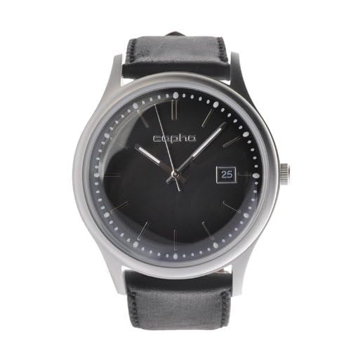 COPHA Slim Classic 42 Men's Watch, Slim, Lightweight, Simple, Limited Edition, Analog Quartz Movement, Officially Imported, Leather, Black x Black, Bl