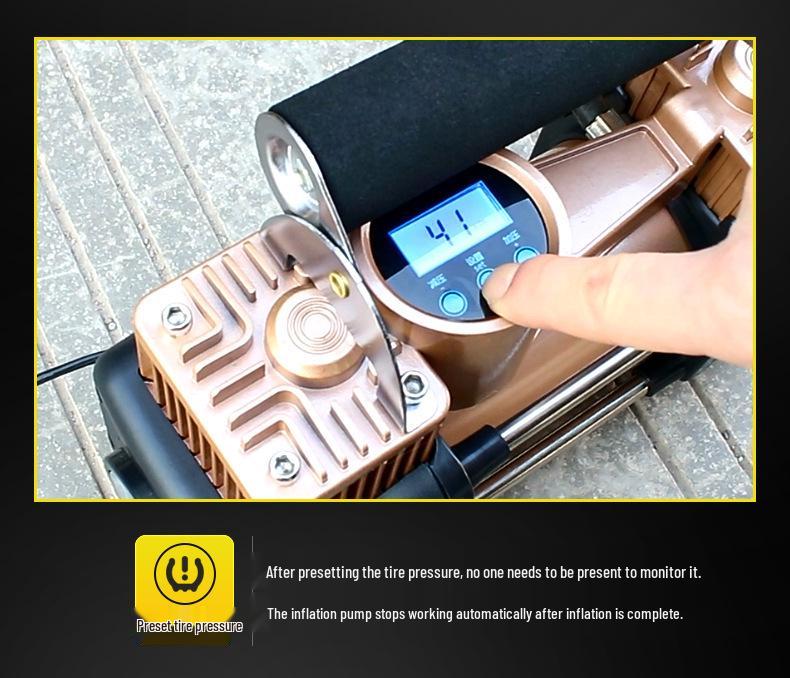 High-Pressure 12V Dual Cylinder Portable Car Tire Inflator