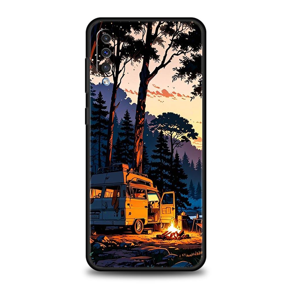 

Phone Case For Samsung A56 A36 A26 A24 A12 A14 A16 A50 A70 A20E A22 A40 A34 A54 A42 A52 5G A04s A06 Cover Forest Travel Vehicle Galaxy A50