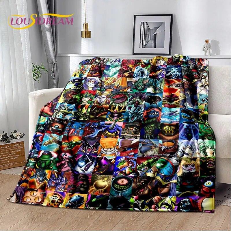 

Yu-Gi-Oh MONSTER CARD аниме мягкое плюшевое одеяло с рисунком, фланелевое одеяло для гостиной, спальни, кровати, дивана, пикника, 3D 75x100cm (30x40inch)