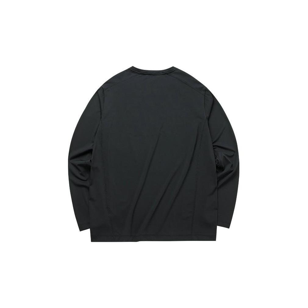 Anta All-Weather Series Letter Print Crewneck Long Sleeve Sweatshirt Men Tops Black 152210411-2