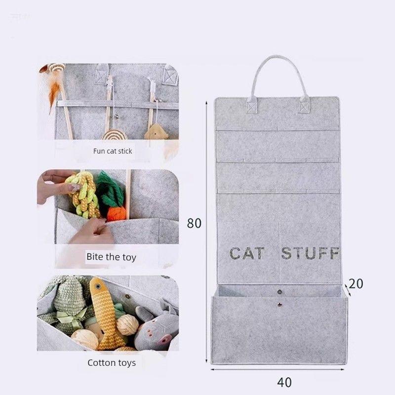 

Забавная сумка для хранения палочек для кошек, товары для питомцев, сумка для хранения расчесок, фетровая сумка, настенный тубус для хранения, игрушка для котят Gray; 80*40*20