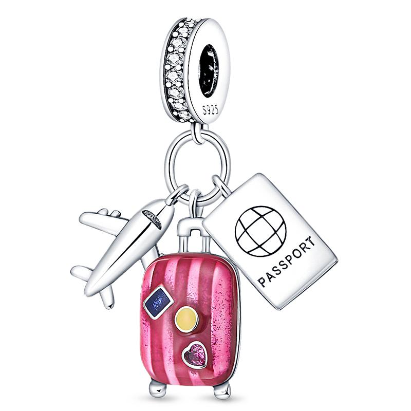 Charms Beads Copper Pink Perfume Bottle Letter Luminous Firefly Tarot Card Beads Fit Diy Bracelets Jewelry