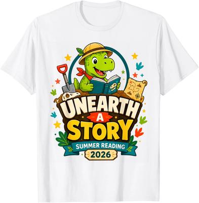 Unearth A Story Summer Reading 2026 Reading Book T-Shirt