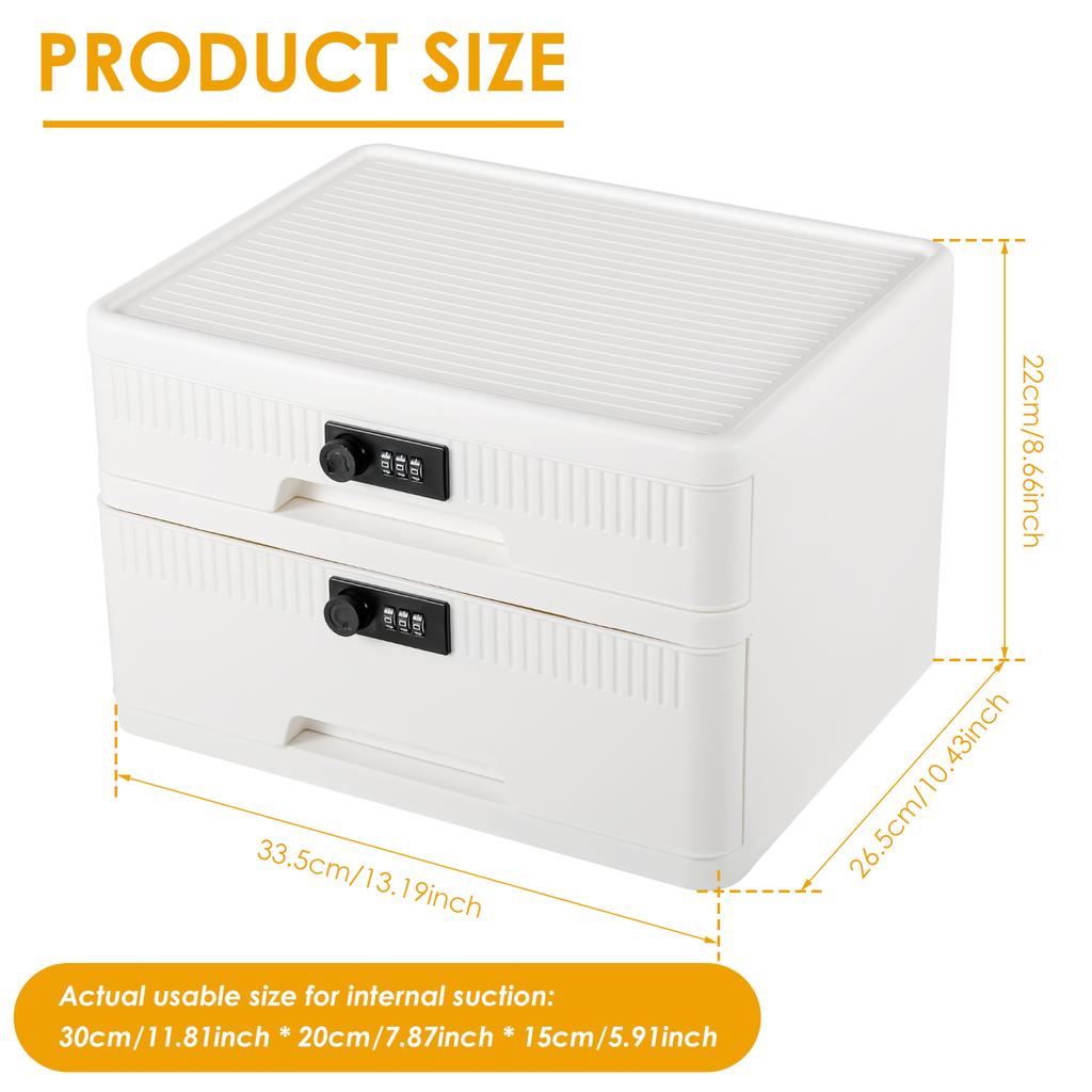 Digital Password Lock Safe Box Drawer Type Medicine Locking Cabinet Passport Files Cash Jewelry Privacy Security Storage Case