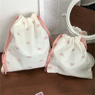 Canvas Drawstring Storage Bag Portable Cotton Pouch Diaper Pouch Bundle Pocket  Work
