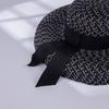 1Pc Big-Eared Hat For Women Black Bow Tie Side Shade All-In-One Beach Hat For Outdoor Beach Vacation  And Elegance