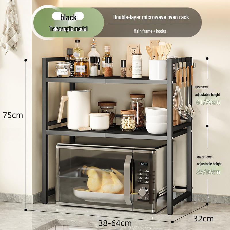 Extendable Kitchen Storage Rack for Microwave & Rice Cooker