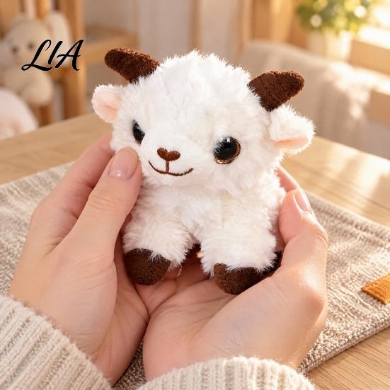 Cute Sheep Keychain Plush Keychain, Soft Stuffed Animal Bag Charm with Metal Ring Polyester Fiber for Backpacks and Keys, Cartoon Lamb Pendant