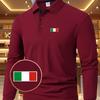 Men's Long Sleeve Casual Summer Printed T-Shirt - Stylish and Versatile Top, Geometric Design, Lightweight Polo Golf Shirt