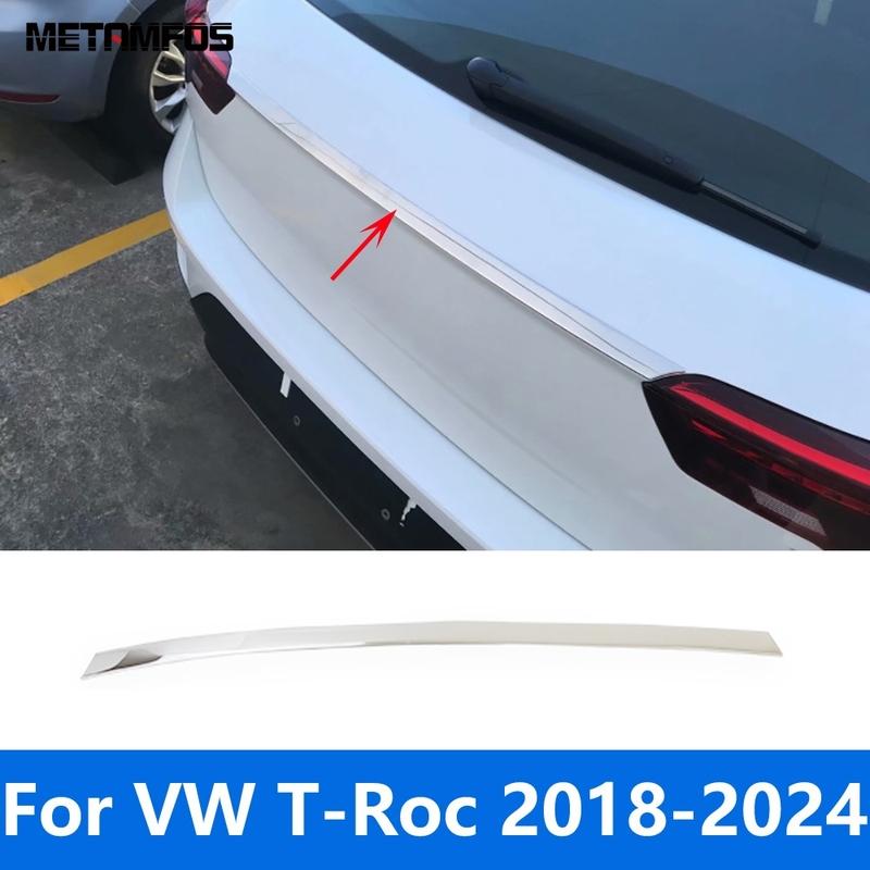 Для Volkswagen VW T-ROC TROC 2018- 2024 Нержавеющая сталь Задняя верхняя крышка багажника Дверь багажника Отделка Аксессуары Стайлинг автомобиля