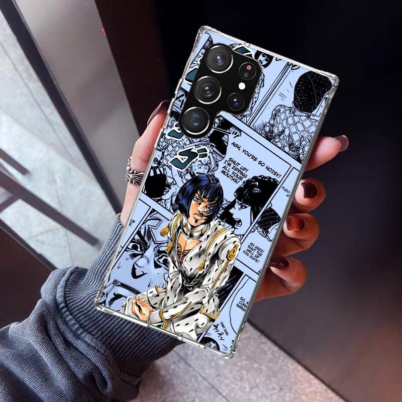 

JoJo Adventure Bruno Buccellati Phone Case For Samsung Galaxy S26 S25 Edge S24 S23 Ultra S22 Plus S21 S20 FE Soft TPU Back Cover Samsung S23