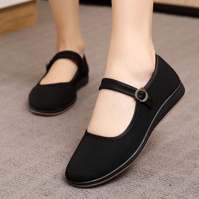 Cloth Surface Is Easy To Take Care Of, Old Beijing Cloth Shoes, Black Cloth Shoes, Female Flat Generation, Hotel Work Shoes, Square Dance Soft Sole