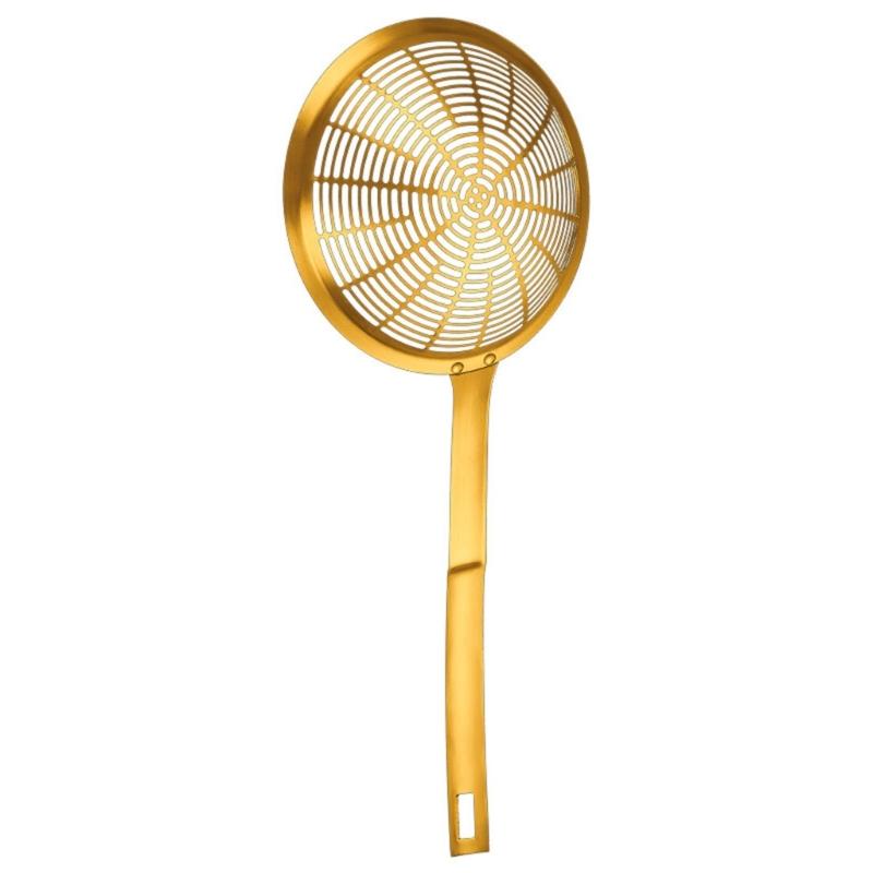 Stainless Steel Skimmer Spoon with Heat Resistant Handle Strainer Ladle Large Colander for Straining and Blanching