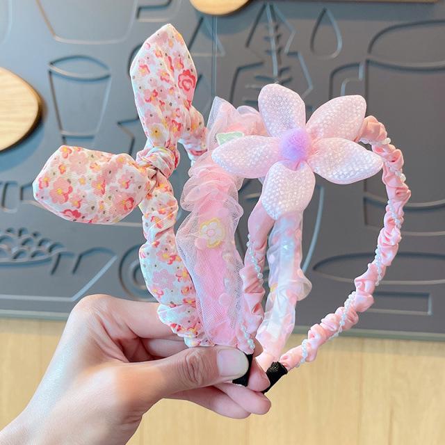 2024 Korean Green Headband & Hairpin for Girls - Trendy Douyin Style High-Value Headdress for Kids