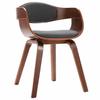 Dining Chairs 2 Pcs Bentwood and Grey Fabric