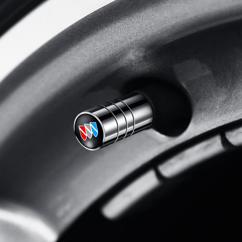 4Pcs Aluminum Round Car Wheel Tire Valve Caps For Buick Enclave Envision Encore GX Lacrosse Regal Sportback TourX Accessories