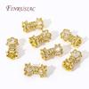 18K Gold Plated Cubic Zirconia Crystal Bead Screw Clasps Accessories Turnbuckle Connector Lock DIY Bracelet Necklace Materials