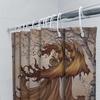 Fantasy Forest Waterfall Shower Curtain Gothic Nature Trees Waterfall Backdrop Bathroom Decor Vintage Floral Landscape Washable