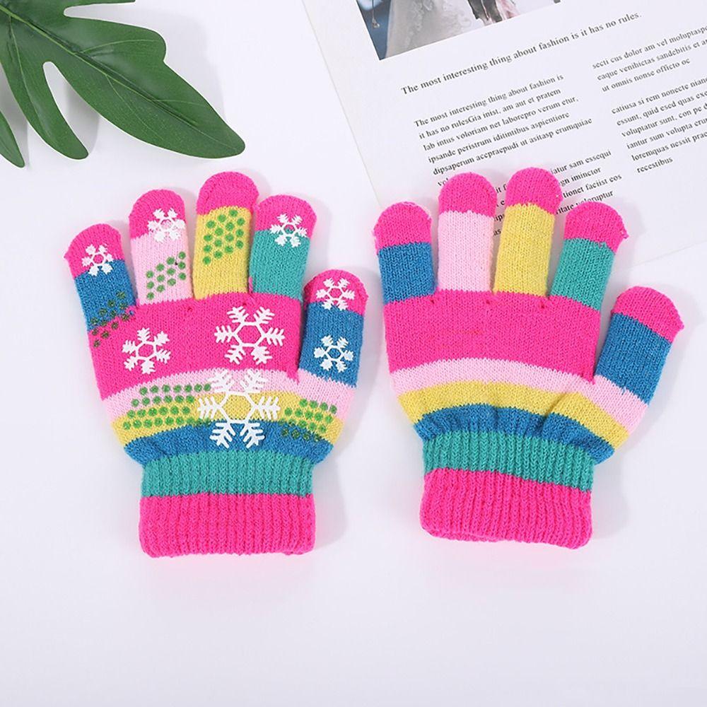 Knitted Knitting Mittens Thick Mitten Lovely Winter Warm  Boys Girls