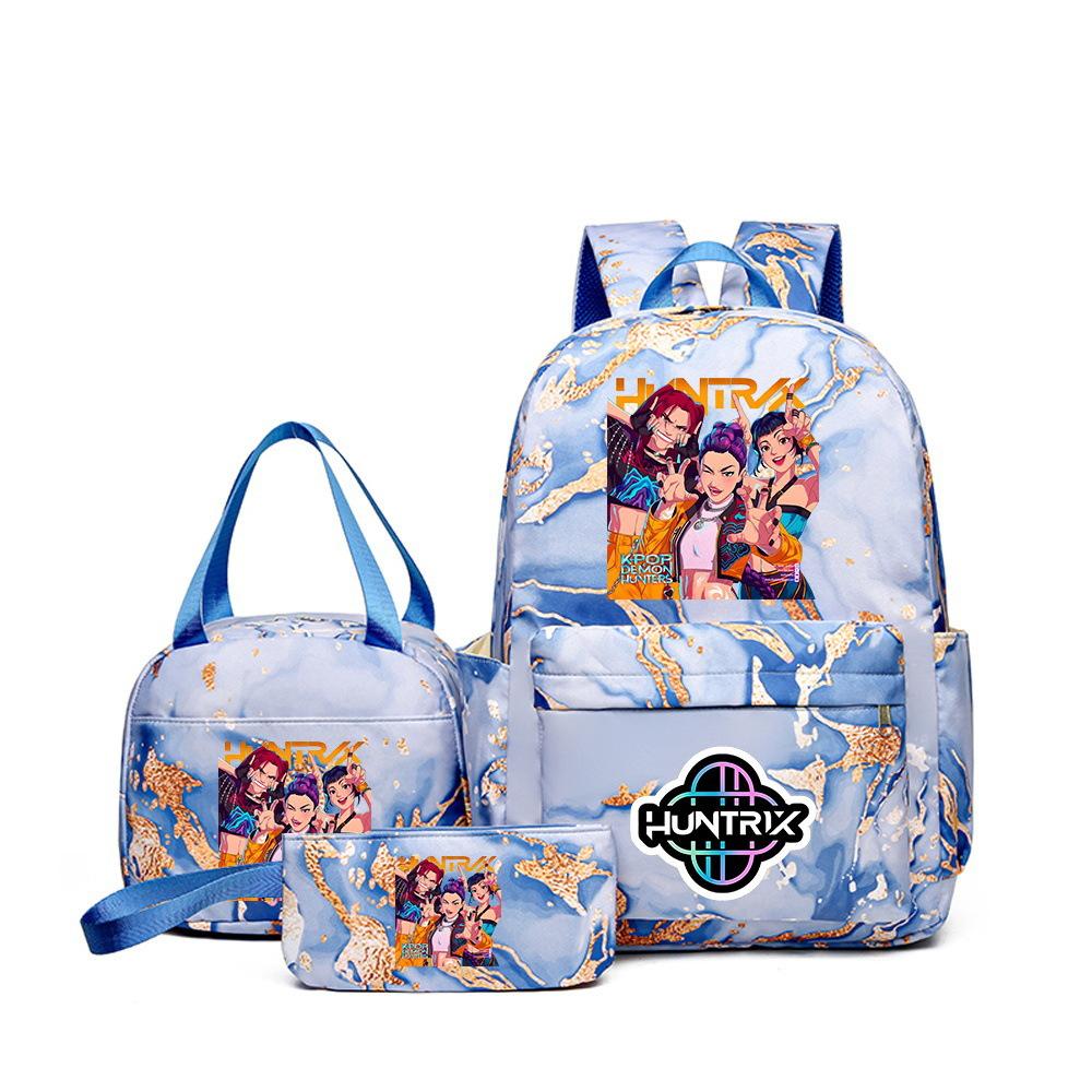 Kpop Primary School Schoolbag Three-Piece Set, Primary And Secondary School Students Backpack, Witch Hunter Group Printed Backpack Three piece set