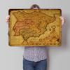 Vintage Map of Spain Metal Poster Customized Wall Art Retro Vintage Metal Signs for Man Cave Room Accessories Decoration Garage
