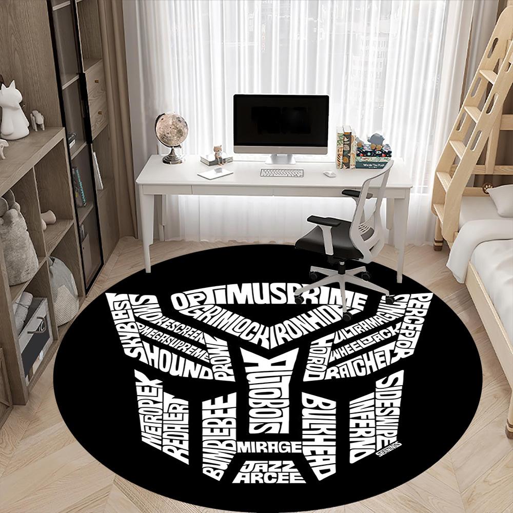 1pc Transformers Autobots Office Round Area Rug, Indoor Mat Suitable For Office,Bedroom Living Room Home Decor, Room Deco a0926128