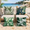 Palm Leaves Simplicity Cushion Cover Silky Short Plush Invisible Zipper Dustproof Sofa Pillow Case For Home Decor