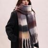 Tassel Winter Cashmere Scarves Mohair Long Shawl Neck Wrap Plaid Wool Scarf  Student