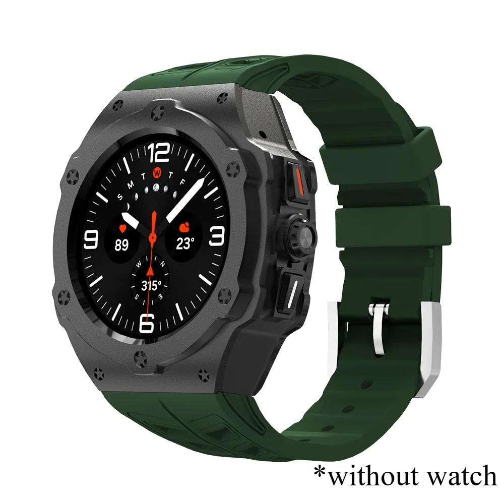 Luxury Modification Kit for Samsung Galaxy Watch 8 Ultra 2025 Carbon Case Rubber Strap for Galaxy Watch 7 Ultra 47mm Accessorie