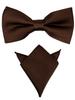 Bow Ties For Men Pre-tied Butterfly Knot Bowtie Hanky Set Solid Color Bow Tie Handkerchief For Adult Male Wedding Gift