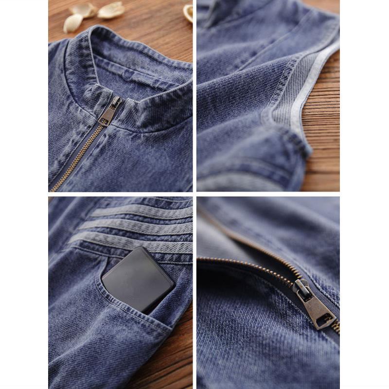 Women's Denim Vest Short Versatile Spring and Autumn New Loose Plus Size Vest Sleeveless Jacket